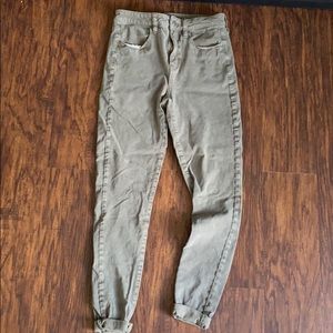 Olive high waisted skinny jeans